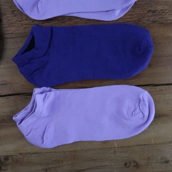 5 PAIR PURPLE & GREY ANKLE SOCKS WOMENS SIZE 5 TO 8 NWT - Picture 3 of 5
